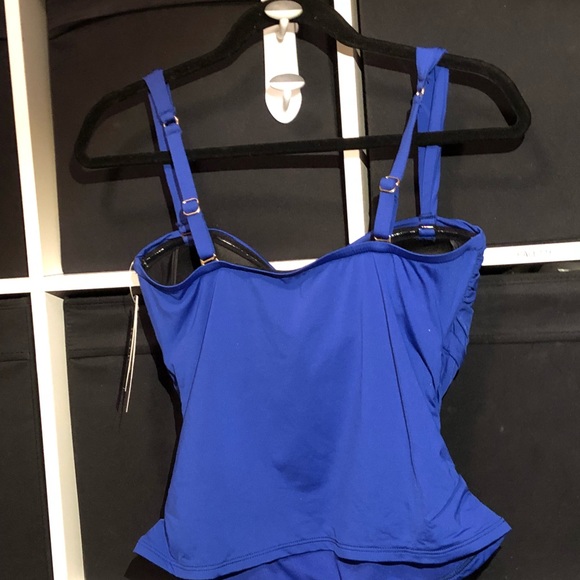 NWT-2 Bamboo Royal Blue Tankini 34D Underwire - Picture 5 of 7